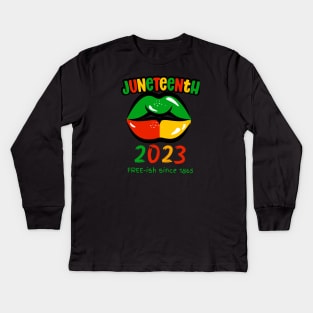 Juneteenth 2023, Free-ish since 1865 Kids Long Sleeve T-Shirt